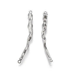 Платинированный Подвески из латуни, без никеля , витая ссылка, Реальная платина, 48x5x4.5 мм, отверстие : 1.2 мм