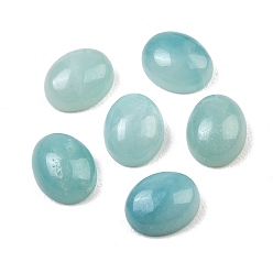 Flower Amazonite Натуральные цветочные кабошоны из амазонита, овальные, плоский зад, 10x8x5 мм