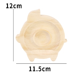 Свинья Деревянные подносы для демонстрации браслетов для демонстрации браслетов, свинья, 12x11.5 см