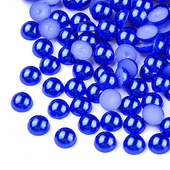 Синий 10000 кабошоны из пластика имитация жемчуга шт, полукруглый, синие, 4x2 мм