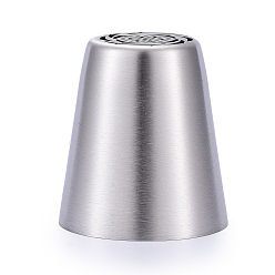 Stainless Steel Color Non-Tarnish Vortex Stainless Steel Russian Piping Tips, Cake Decorating Tips, for Cupcake Cookies Birthday Party, Stainless Steel Color, 40.5x37mm, Inner Diameter: 35mm