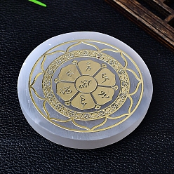 Polygon Натуральный марокканский гипсовый коврик для чашки скульптура витрина украшения, для домашнего офисного стола, многоугольник, 63x6 мм