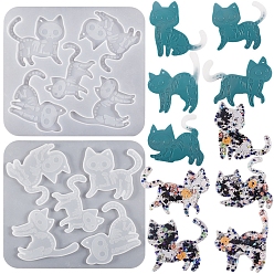 Белый DIY силиконовые формы для кулона, формы для литья смолы, кошка, белые, 185x170x6 мм