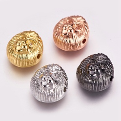 Mixed Color Brass Micro Pave Cubic Zirconia Beads, Chimpanzees, Mixed Color, 13.5x12.5x8mm, Hole: 1.5mm