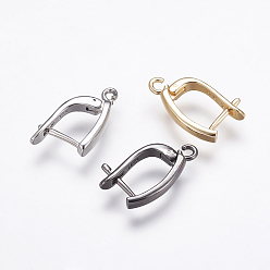 (52) Непрозрачная лаванда Латунные серьги-кольца с застежкой сзади, разноцветные, 19.5x13x3 мм, отверстие : 1.5 мм, штифты : 1 мм