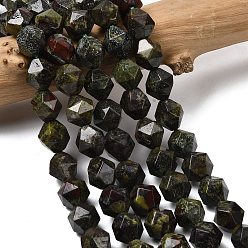 Кровь драконов Бисер натуральный дракон крови пряди, звезды вырезать круглые бусы, граненые, 9~10x9~10x9~10 мм, отверстие : 1~1.4 мм, около 38~40 шт / нитка, 14.88'' (15.08'' см)