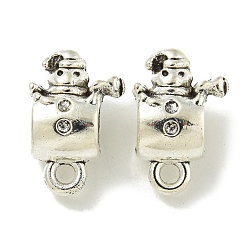 Античное Серебро Рождественский снеговик в тибетском стиле сплав трубчатые дужки, без кадмия и без свинца, античное серебро, 16.5x11x7.5 мм, отверстие : 2 мм, внутренний диаметр: 5 мм, Около 522 шт / 1000 г