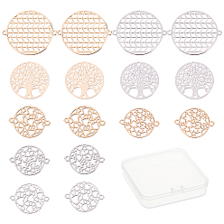 (52) Непрозрачная лаванда 48шт 8 стиль латунные звенья соединители, гравированные металлические украшения, долговечный, разнообразные, разноцветные, 6 шт / стиль