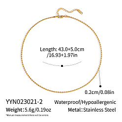 Настоящее золото 18K 2мм 304 ожерелья из нержавеющей стали с цепочкой для женщин, реальный 18 k позолоченный, 16.93 дюйм (43 см)