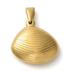 Golden 304 Stainless Steel Pendants, Shell Shape Charm, Golden, 21x21x7mm, Hole: 6.8x3.2mm