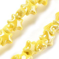 лаванда Фарфоровые бусины ручной работы, керамические бусины в виде морских звезд, лаванда, 12x10.5x6 мм, отверстие : 2 мм, около 40 шт / нитка, 11.61'' (29.5 см)