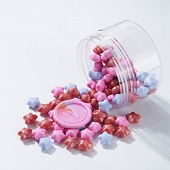 Pearl Pink Sealing Wax Particles, for Retro Seal Stamp, Star, Pearl Pink, 63x40mm