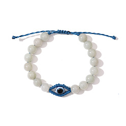 Другие Джасперы Натуральный she taicui яшма сглаз плетеные браслеты из бисера, со шнуром из смолы и ниток, 6-1/4~9-7/8 дюйм (16~25 см)