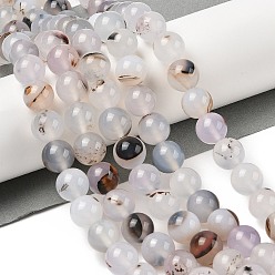 Дендритный Агат Нити из натурального дендритного агата, круглые, 12 мм, отверстие : 1 мм, около 33 шт / нитка, 14.96~15.04'' (38~38.2 см)