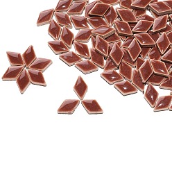 Седло Коричневый Ромбовидные фарфоровые кабошоны, мозаичные плитки, для поделок из мозаики своими руками, рамки для картин и многое другое, седло коричневый, 16x9x4 мм, 100 г / набор