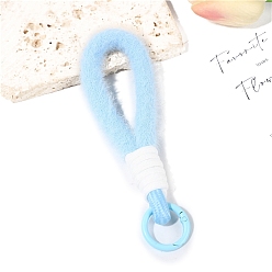 Небесно-голубой Плетеный узел плюшевый шнурок, брелок на запястье, голубой, 40~70 мм