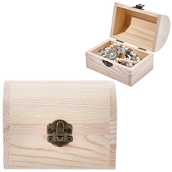 Navajo Blanco Cofres de madera para guardar tesoros con tapa abatible y cierres metálicos, Estuches para joyas y baratijas, Rectángulo, blanco navajo, 11.7x7.9x9 cm
