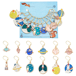 (52) Непрозрачная лаванда 12 шт. 12 стильные плоские круглые и ракетные и сердце и звезды эмалированные маркеры с замком из сплава, с 304 выводами из нержавеющей стали и пластиковыми ушными гайками, разноцветные, 34~55 мм, штифты : 0.8 мм, 1 шт / стиль