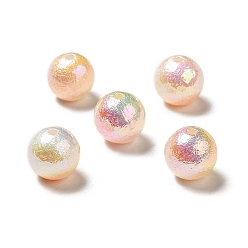 (52) Непрозрачная лаванда УФ-покрытие непрозрачные радужные переливающиеся акриловые бусины, текстурированная круглая, разноцветные, 15~16x15 мм, отверстие : 2 мм