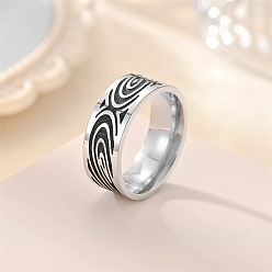 Античное Серебро Ретро 201 эмалированные перстни из нержавеющей стали для мужчин, овальные, резное кольцо, античное серебро, размер США 8 (18.1 мм)