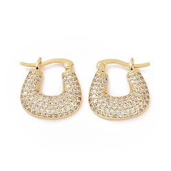 Прозрачный Серьги-кольца с фианитами в виде трапеций, настоящие позолоченные украшения из латуни для женщин, прозрачные, 18 мм, штифты : 19.5x18x4 мм