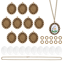 Античная Бронза Наборы для самостоятельного изготовления ожерелий с подвесками из сплава, овальные, античная бронза, 27.56 дюйм (70 см)