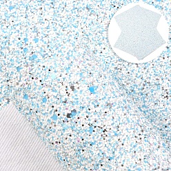 Светло-голубой Ткани из ПВХ и искусственной кожи, с блеском порошок, поделки товары для рукоделия, светло-голубой, 33x20 см