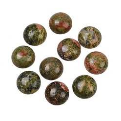 Унакит Кабошоны из камня, полукруглые / купольные, Unakite, 18x7 мм