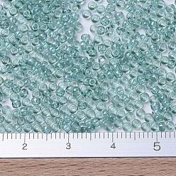 (RR2445) Transparent Sea Foam Luster MIYUKI Round Rocailles Beads, Japanese Seed Beads, (RR2445) Transparent Sea Foam Luster, 11/0, 2x1.3mm, Hole: 0.8mm, about 1100pcs/bottle, 10g/bottle