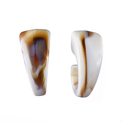 Linen (Jewelry Parties Factory Sale)Imitation Gemstone Style Acrylic Stud Earrings, with 304 Stainless Steel Stud Earring Findings and Rubber Ear Nuts, Linen, 28x18x14mm, Pin: 0.8mm