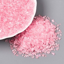 Pink Гальванически покрытое прозрачное измельченное стекло, стеклянная крошка неправильной формы, без отверстия , с покрытием AB цвета, наполнитель для вазы своими руками для дизайна ногтей, розовые, 2x1.5x1.5 мм, о о 26470PCS / фунт