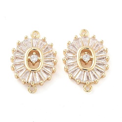 Light Gold Подвески из латуни и прозрачного стекла, без кадмия, без никеля и без свинца, овальные связи, золотой свет, 18x12.5x3.5 мм, отверстие : 1.2 мм
