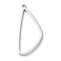 Platine Crémaillère pendentifs en alliage placage, triangle, platine, 36x15x1.5mm, Trou: 1mm