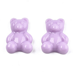 Сливовый Непрозрачные кабошоны из смолы, медведь, слива, 20x15x6~7 мм