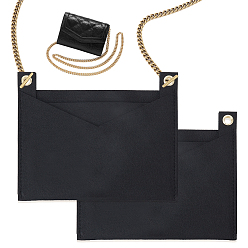 Schwarz Filztaschen-Organizer-Einsatz, Mini-Umschlag-Handtaschenformer Premium-Filz, mit Eisenösen, Schwarz, 220x173x5 mm, Bohrung: 10 mm
