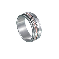 Розовыйы Золотой & Нервежающая Сталь 201 Вращающиеся кольца для пальцев из нержавеющей стали с широкой лентой, Кольцо-спиннер для успокоения беспокойства, медитации, розовое золото & нержавеющей стали цвет, размер США 7 (17.3 мм)