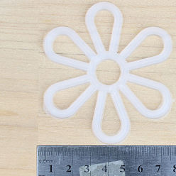 Белый Пластиковый сетчатый холст в форме цветка, для вязания сумок своими руками аксессуары для вязания крючком, белые, 75 мм