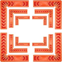 Orange Engineering Plastics Positioning Squares Right Angle Clamps, Woodworking Carpenter Tool, for Picture Frame Box Cabinets Drawers, Orange, 8~15x5~15x1.3~2.6cm, 12pcs/set