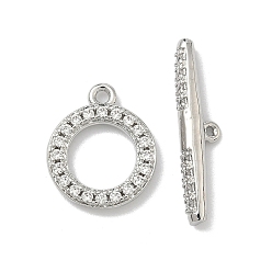 Платина Латунные застежки-молнии из прозрачного кубического циркония, без кадмия и без свинца, долговечный, кольцо, платина, 5.5~14x11.5~20.5x2~2.5 мм, отверстие : 1.2 мм