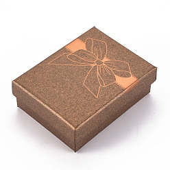 Верблюжий Картонные ожерелья или браслеты, с губкой внутри, прямоугольные, Bowknot шаблон, верблюжие, 9.1x6.9x3.15 см