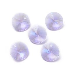 Фиолетовый Стеклянные украшения из горного хрусталя, граненые, конус, фиолетовые, 10x5 мм, отверстие : 0.8 мм