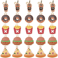 (52) Непрозрачная лаванда 30шт 5 цвета подвески из цинкового сплава, с эмалью, разноцветные, 18~20x10.5~17x2 мм, отверстие : 1.8~2 мм, 6 шт / стиль