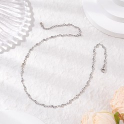 Нержавеющая Сталь Цвет 304 из нержавеющей стали волна ссылку цепи ожерелья, цвет нержавеющей стали, 17.76 дюйм (45.1 см)