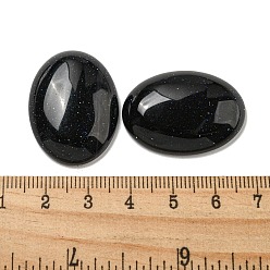 Blue Goldstone Synthetic Blue Goldstone Cabochons, Oval, 30x21.5~22x5~8.5mm