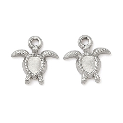 Нержавеющая Сталь Цвет 304 Настройки кабошон из нержавеющей стали кулон, черепаха, цвет нержавеющей стали, лоток : 4x3.5 мм, 11x10.5x1.5 мм, отверстие : 1.4 мм