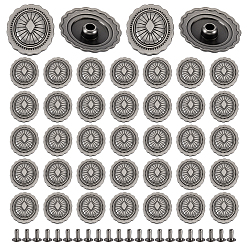 Oval 40комплекты декоративных заклепок из сплава, для кошелька сумка обувь панк-рок кожаный ремесленный ремень для одежды, овальные, 19.5x17x4 мм, отверстие : 2.5 мм