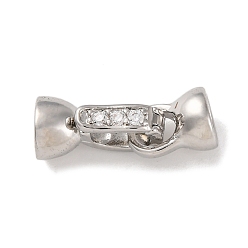 Платина Латунное микропейв, прозрачный кубический цирконий, складные застежки, платина, 17.5 мм