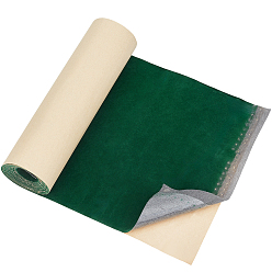 Dark Green Self-adhesive Flocked Cloth Fabric, Clothes Bag Accessories, Dark Green, 1540x204x1mm