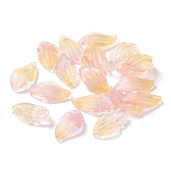Pink Milchglas Anhänger, mit Goldfolie, petaline, rosa, 22x12x5 mm, Bohrung: 1 mm