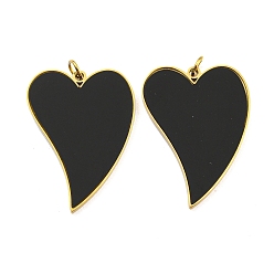 Золотой Ионное покрытие (ip) 304 подвески из нержавеющей стали, с эмалью и кольцом для прыжков, шарма сердца, золотые, 25x18x1.5 мм, отверстие : 2.5 мм